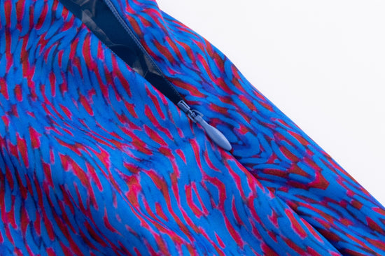 Blue And Red Printed Slip Skirt