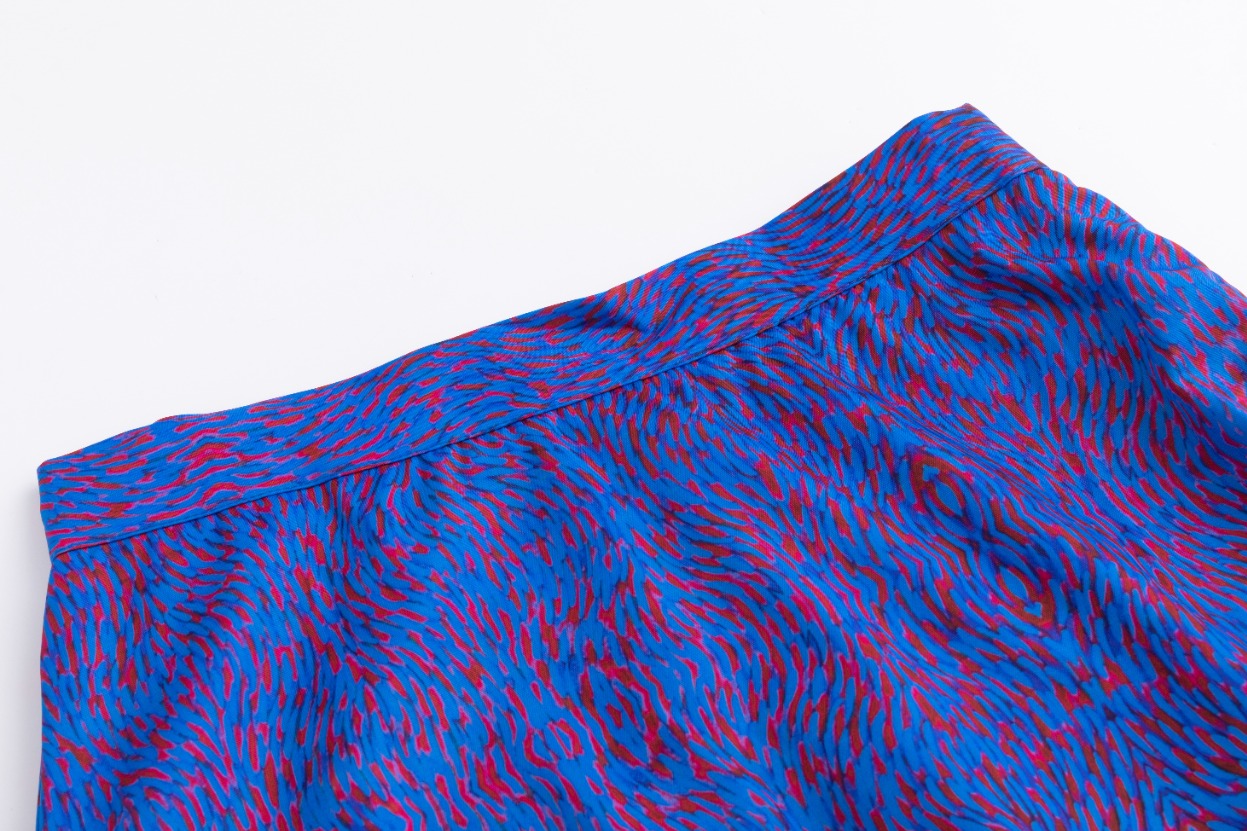 Blue And Red Printed Slip Skirt