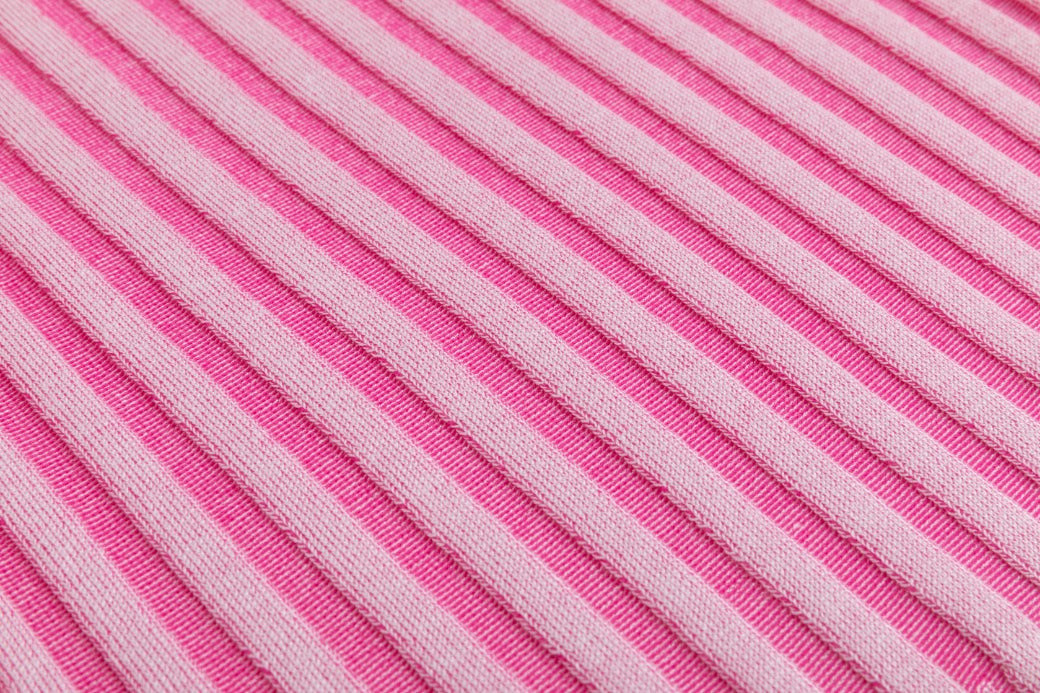 Textured Stripes Knit Top - Hot Pink