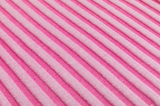 Textured Stripes Knit Top - Hot Pink