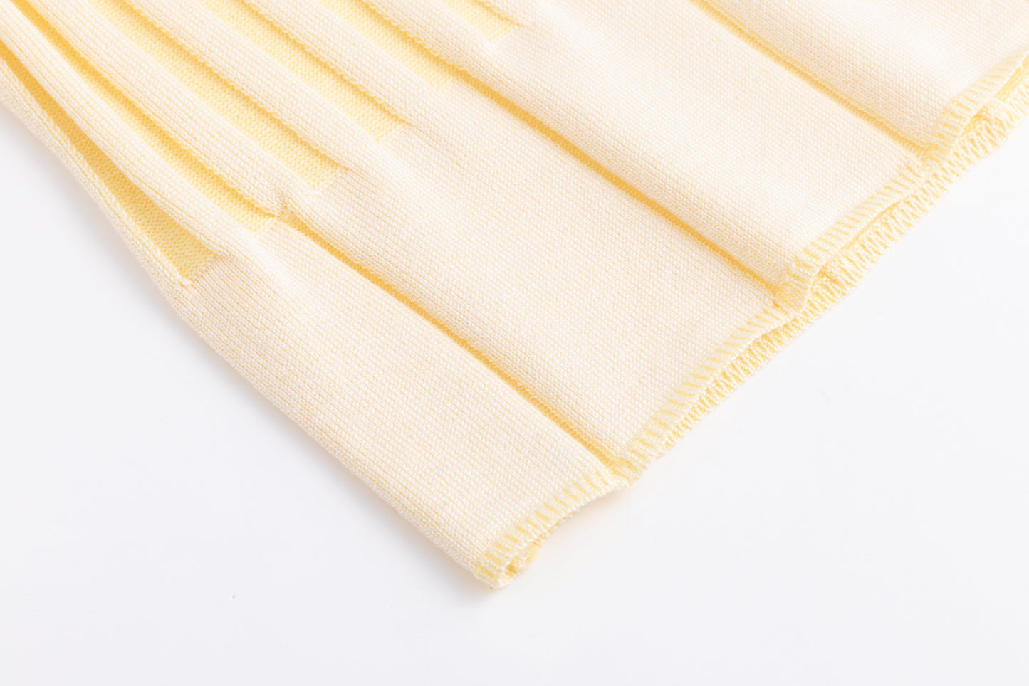 Textured Stripes Knit Top - Neon Yellow