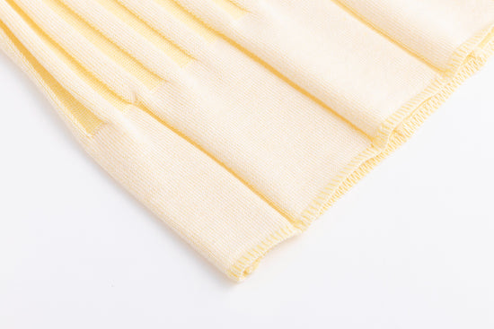 Textured Stripes Knit Top - Neon Yellow