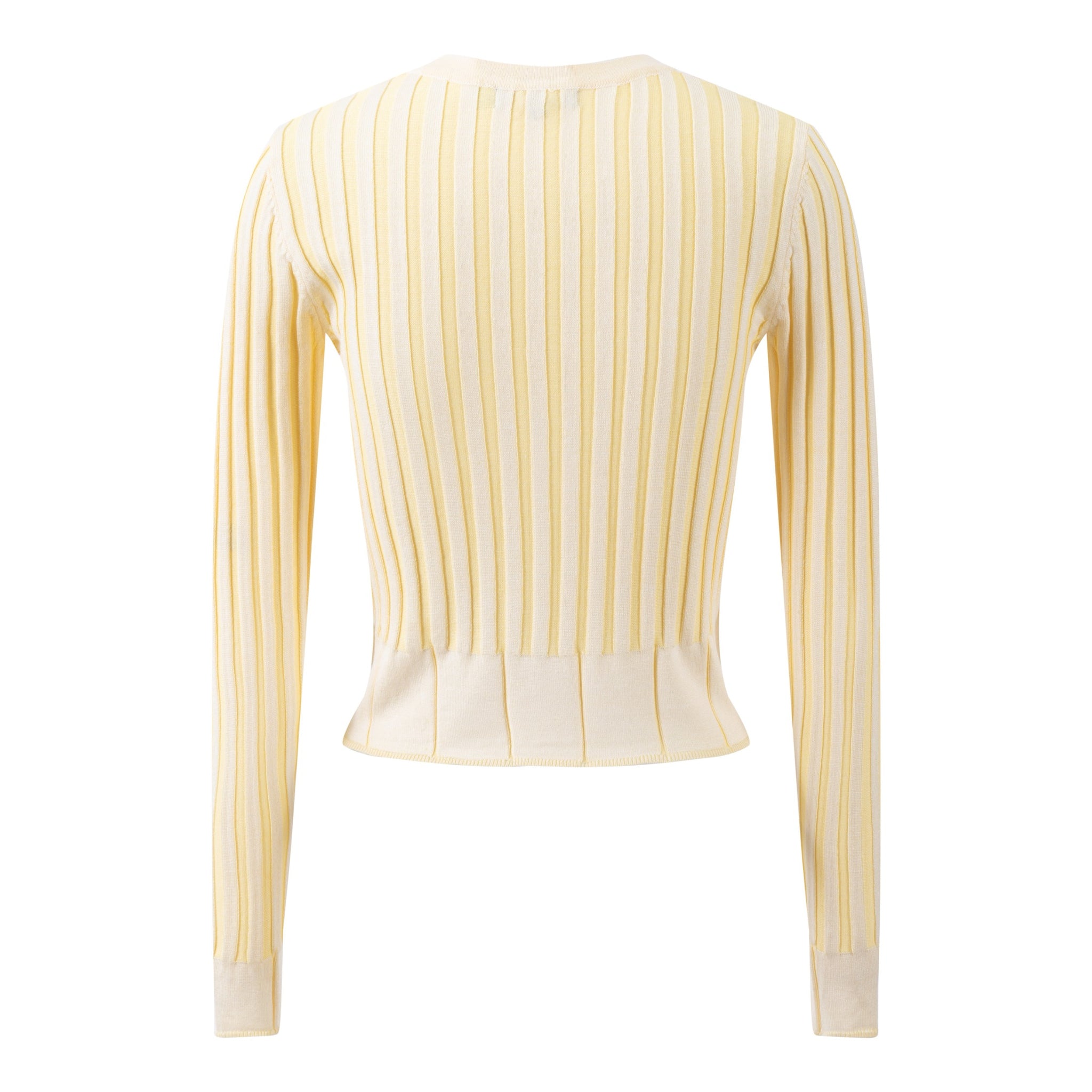 Textured Stripes Knit Top - Neon Yellow