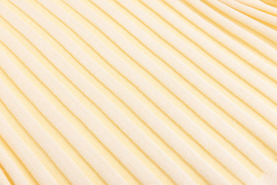 Textured Stripes Knit Top - Neon Yellow