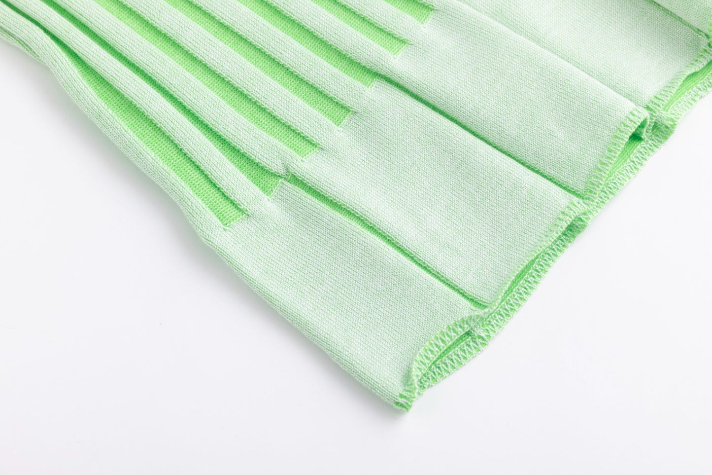 Textured Stripes Knit Top - Green