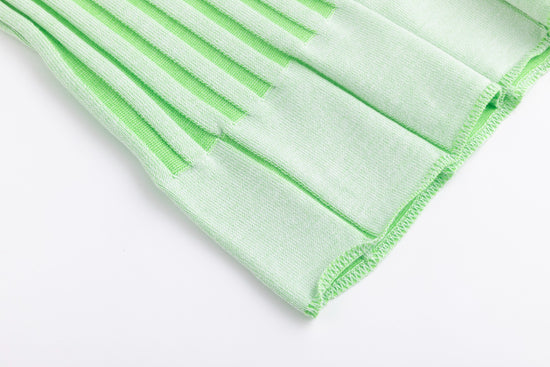 Textured Stripes Knit Top - Green