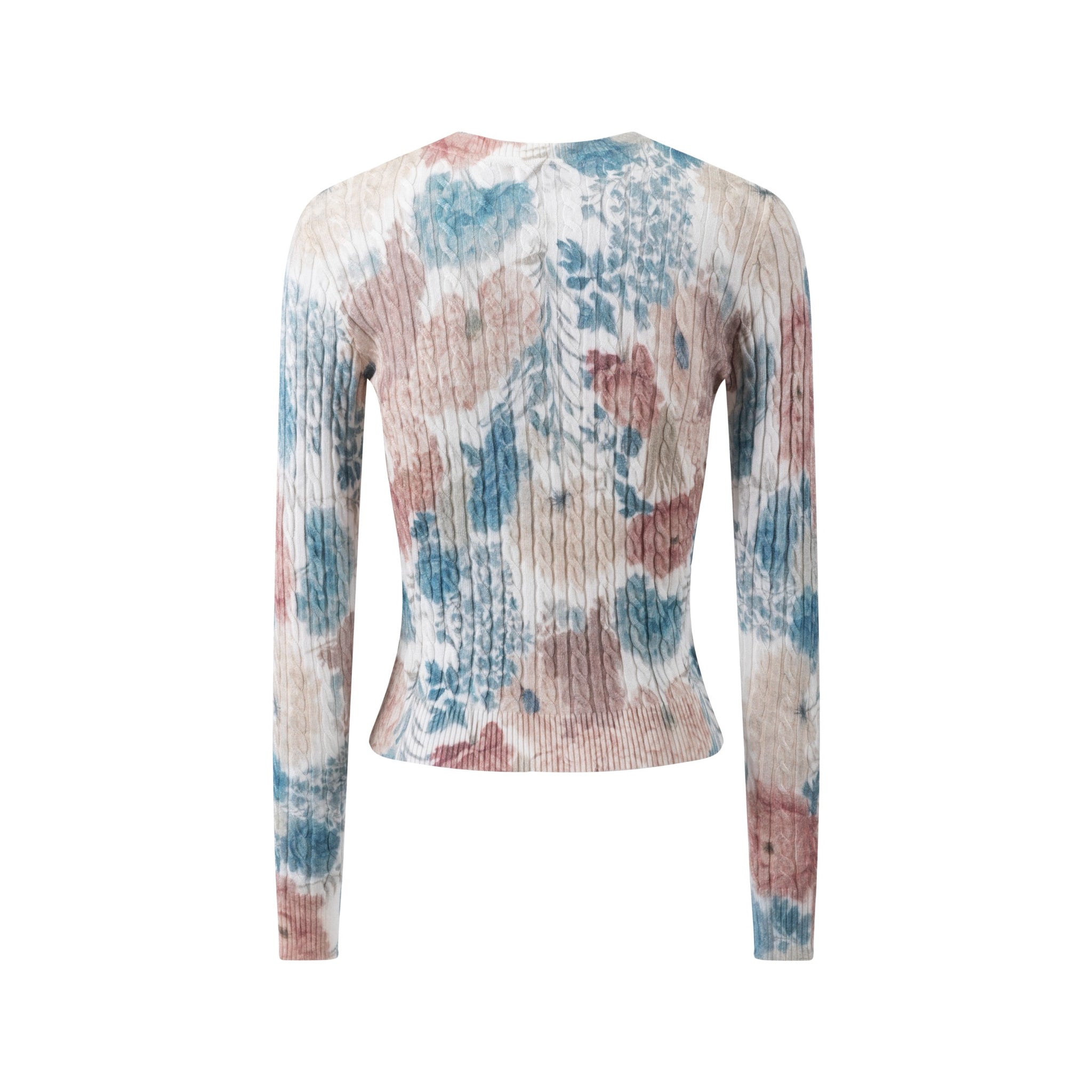 Floral Multi Color Cable Knit Top