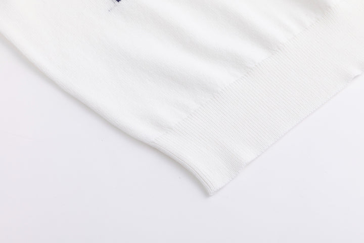 Red And Navy Eiffel Tower Knit Top