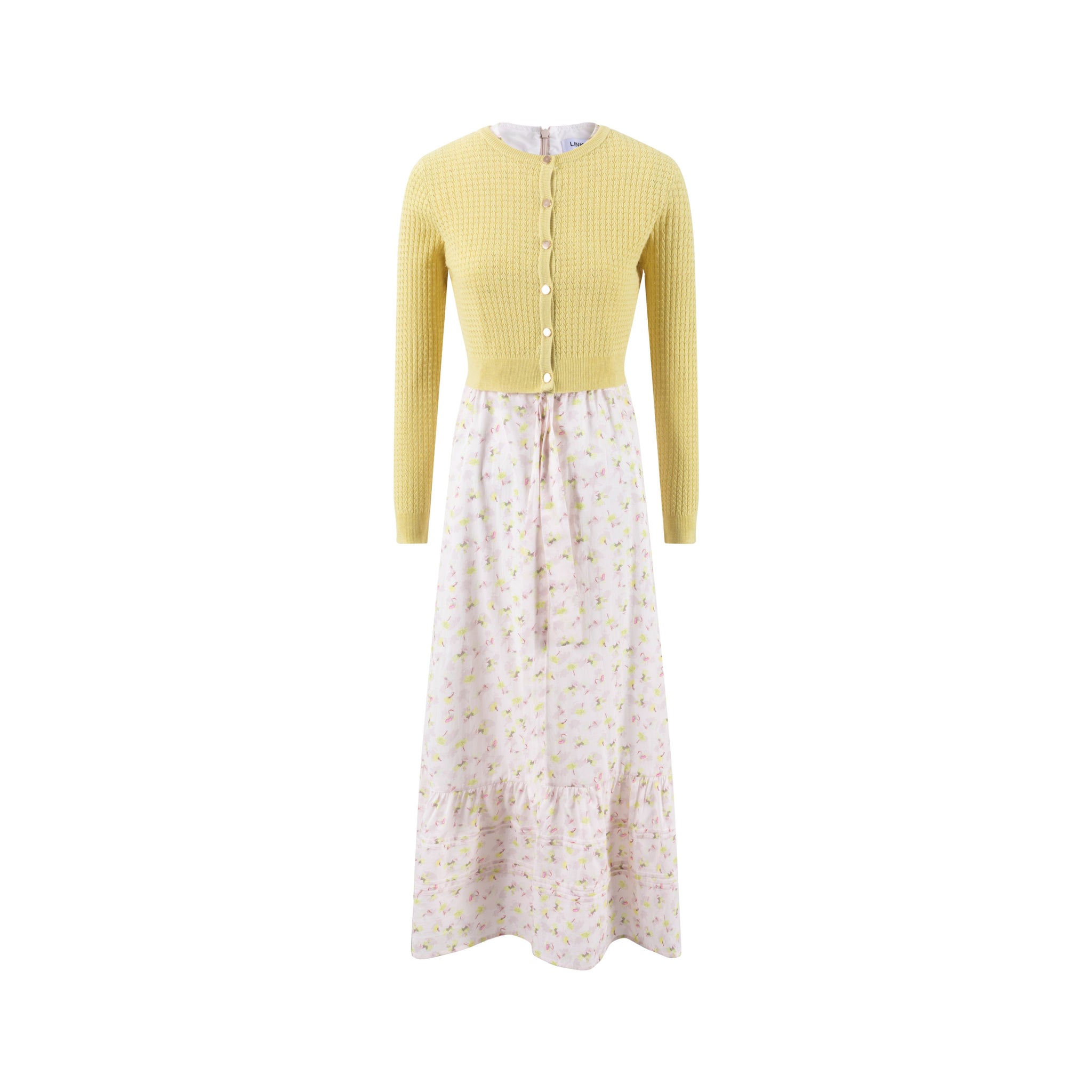 Green Floral Printed Overlay Dress