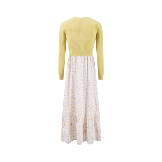 Green Floral Printed Overlay Dress