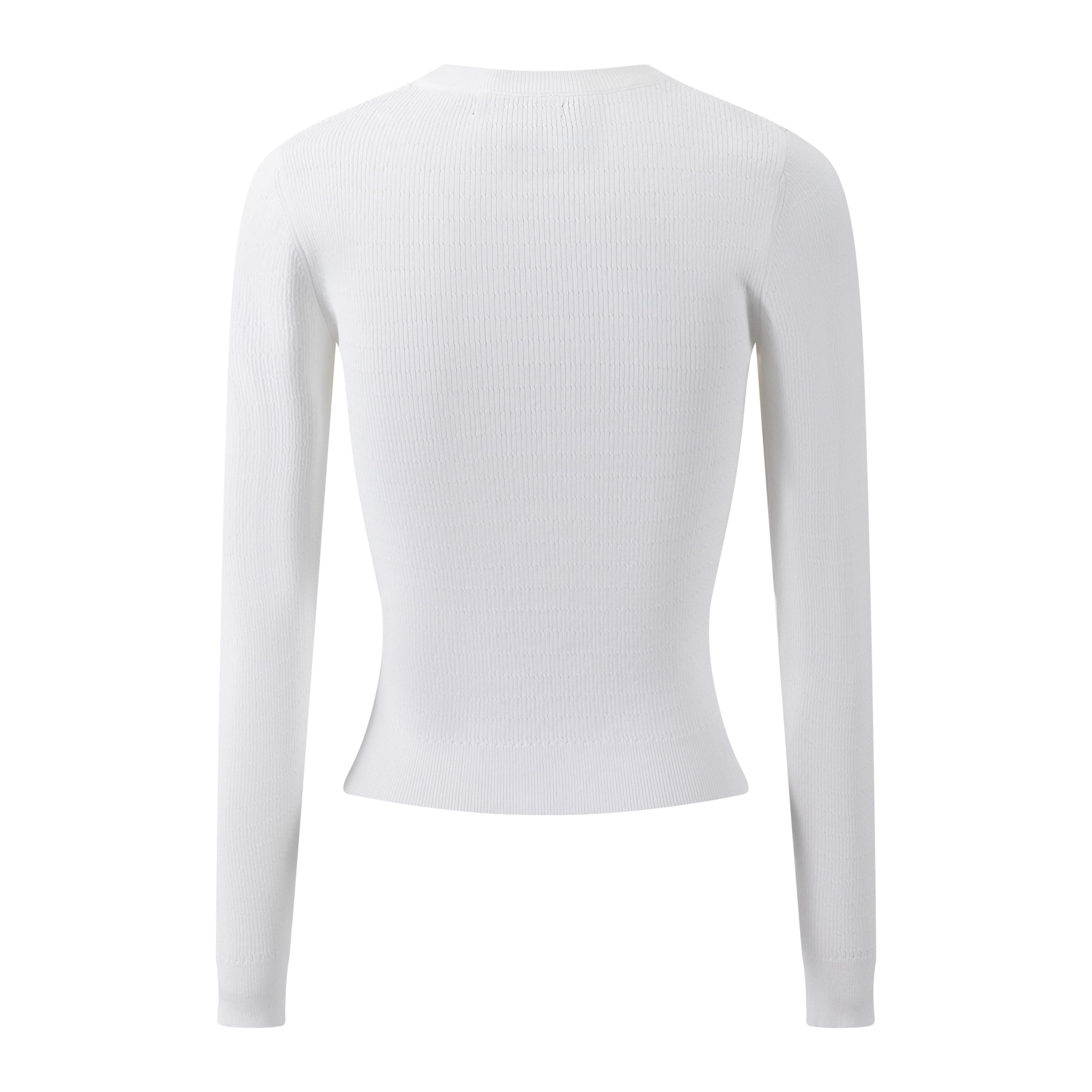 White Detailed Knit Top With Floral Embroidery