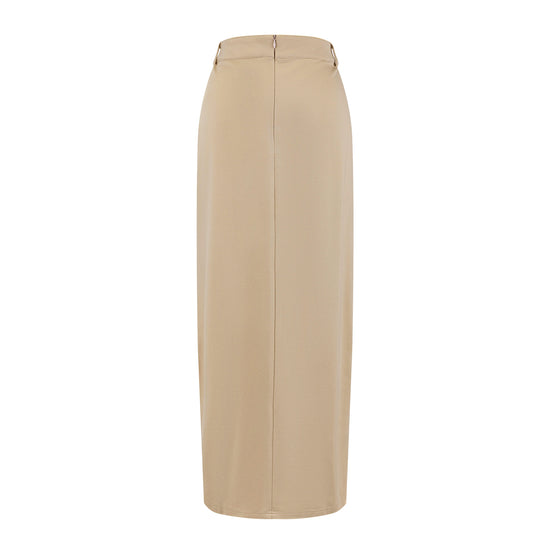 Piped Paneled Skirt - Sand