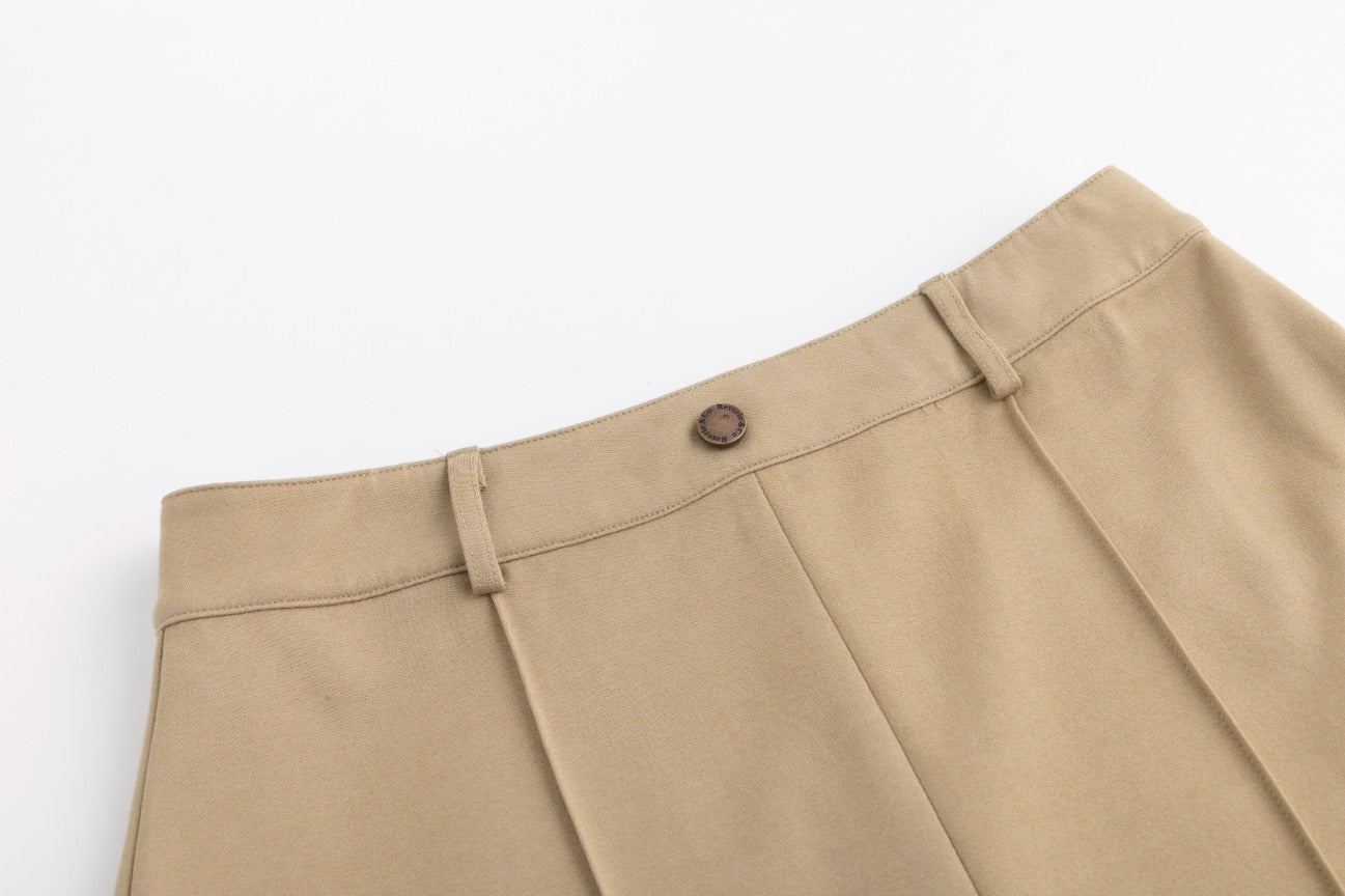Piped Paneled Skirt - Sand