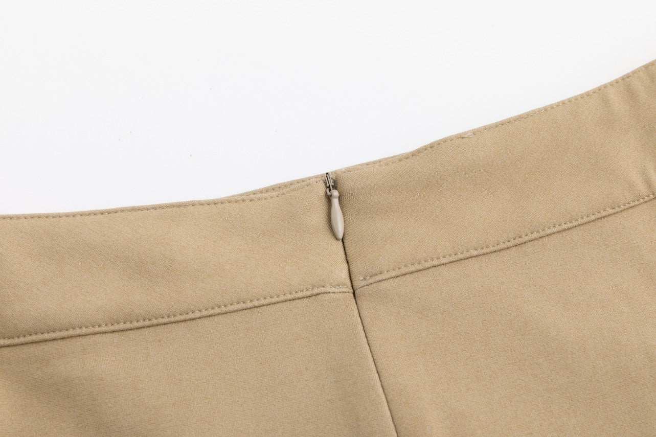 Piped Paneled Skirt - Sand