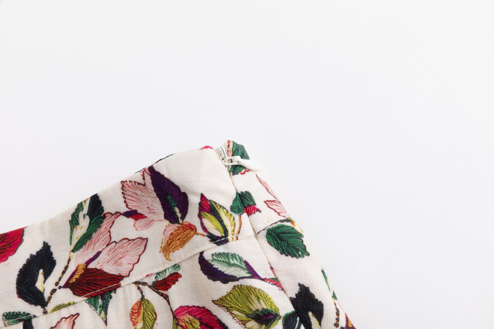 White Base Skirt With Colorful Flower Print