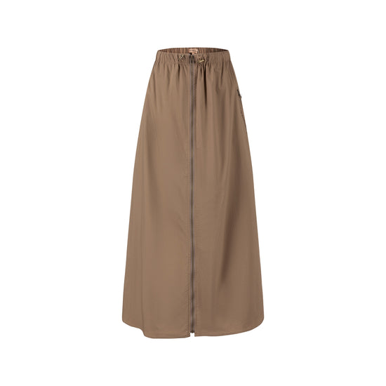 Middle Zipper Skirt- Fawn