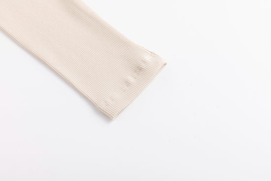 Cropped Ribbed Twin Set- Parchment