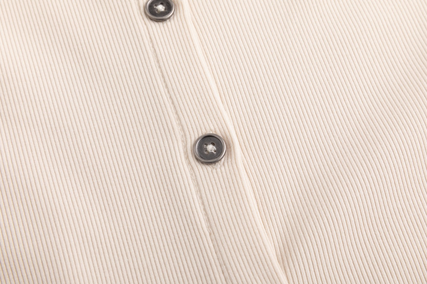 Cropped Ribbed Twin Set- Parchment