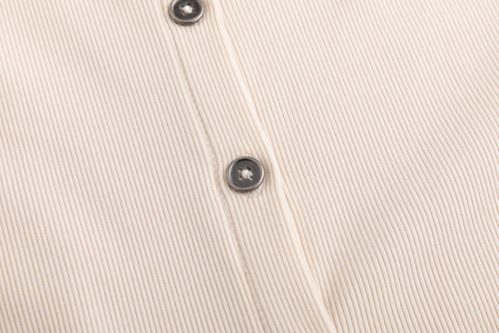Cropped Ribbed Twin Set- Parchment
