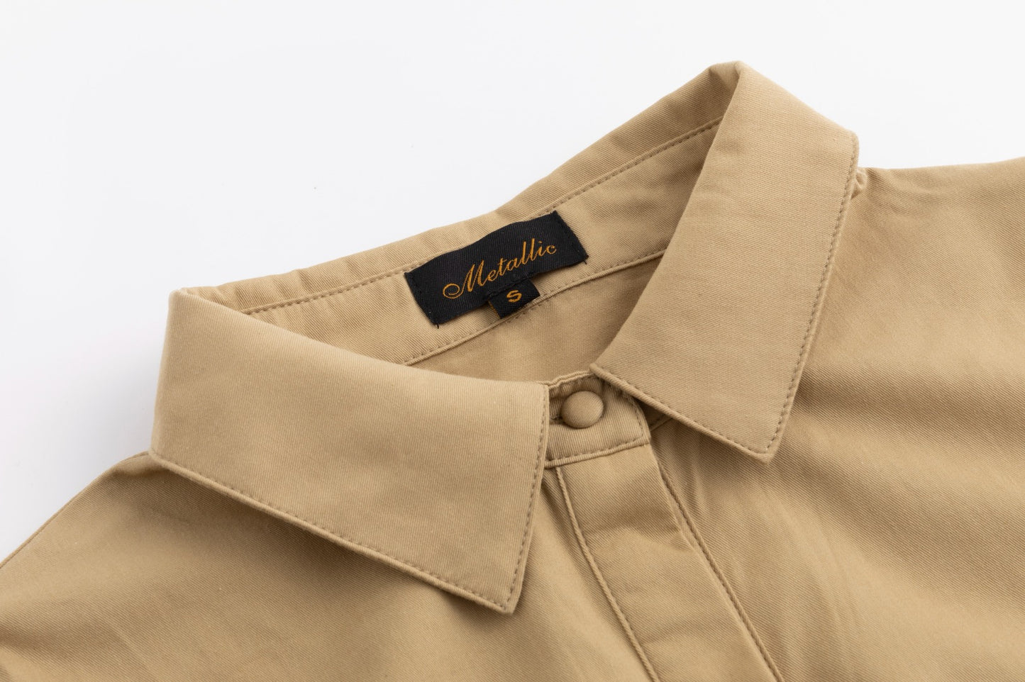 Cotton Blouse With Embroidered Sleeves - Tan