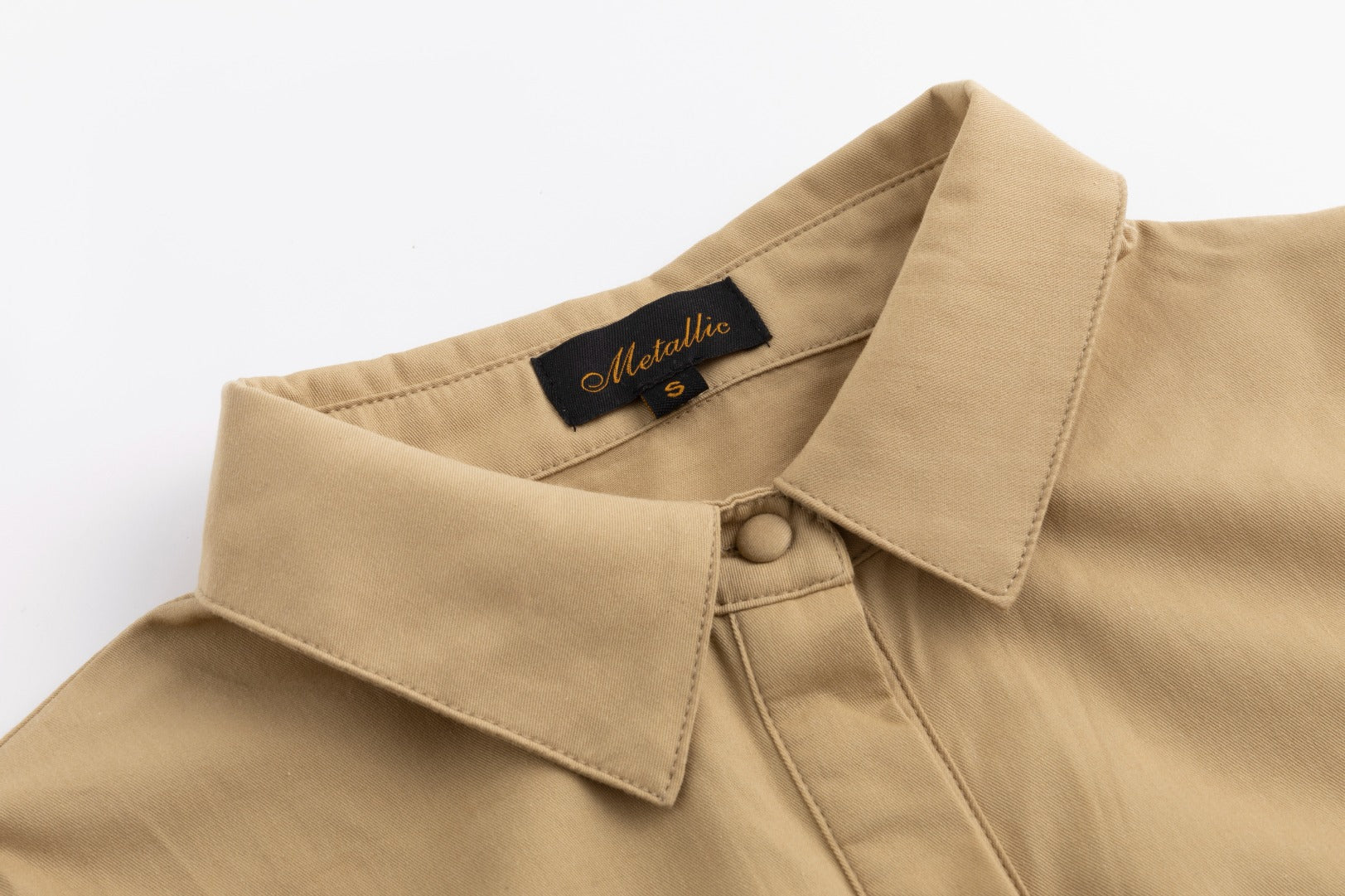 Cotton Blouse With Embroidered Sleeves - Tan