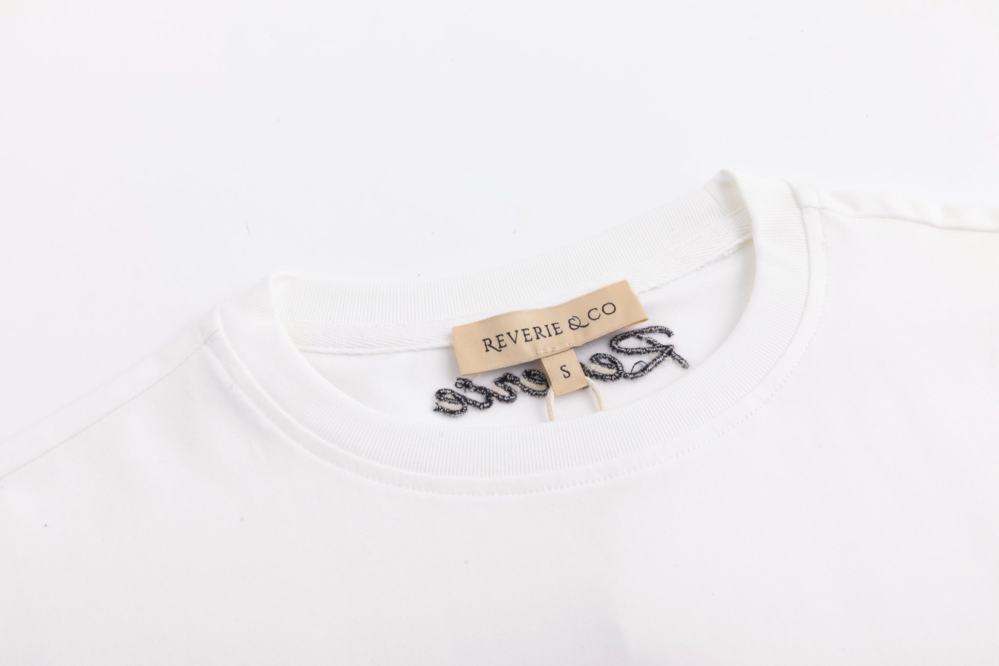 Graphic Embordered Box Tee Dress - Cream