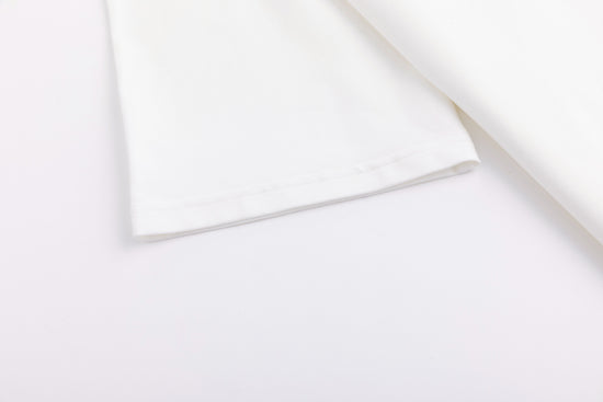 Graphic Embordered Box Tee Dress - Cream