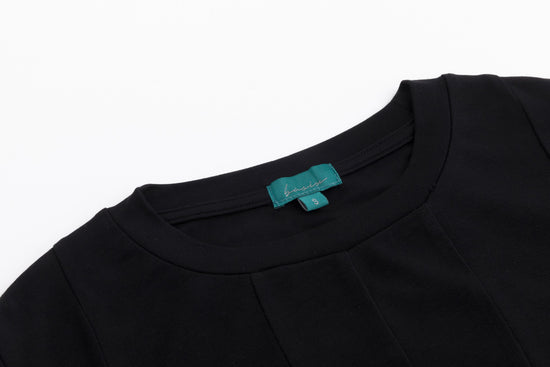 Basic Seam Wrap Top- Black