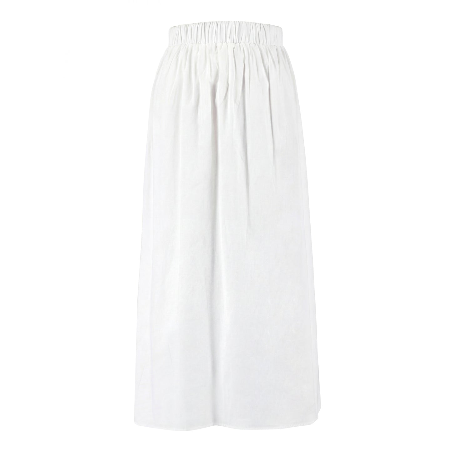 Cotton Skirt With Embroidered Waistband - Ivory