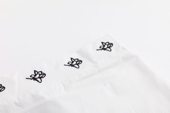 Cotton Skirt With Embroidered Waistband - Ivory