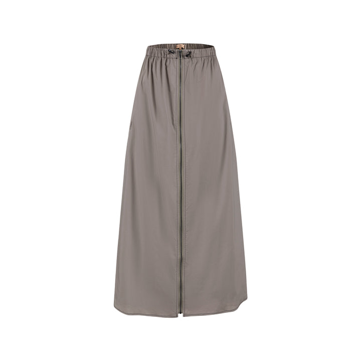 Middle Zipper Skirt- Greystone