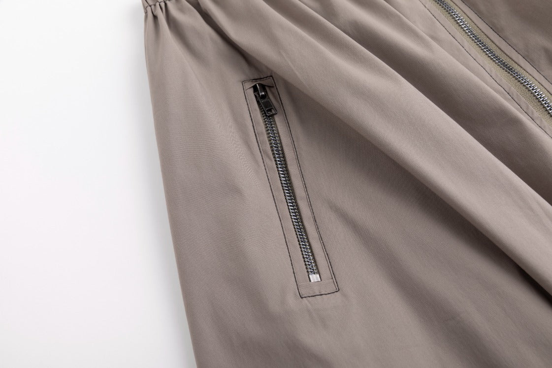 Middle Zipper Skirt- Greystone