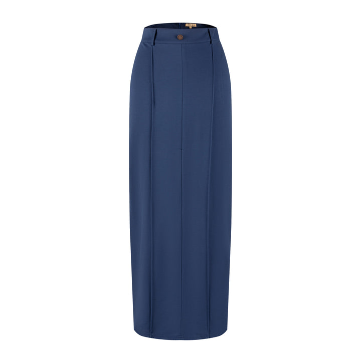 Piped Paneled Skirt - Midnight