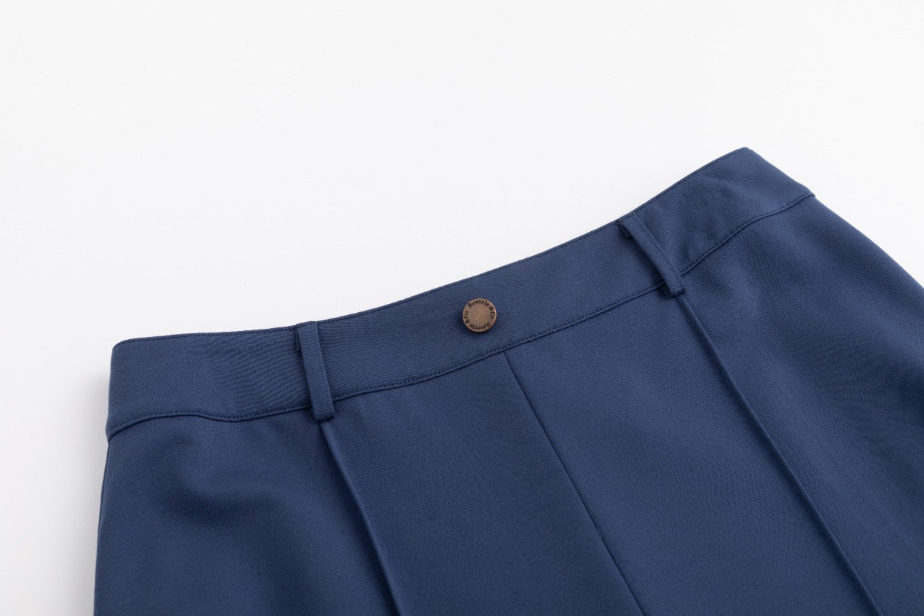 Piped Paneled Skirt - Midnight