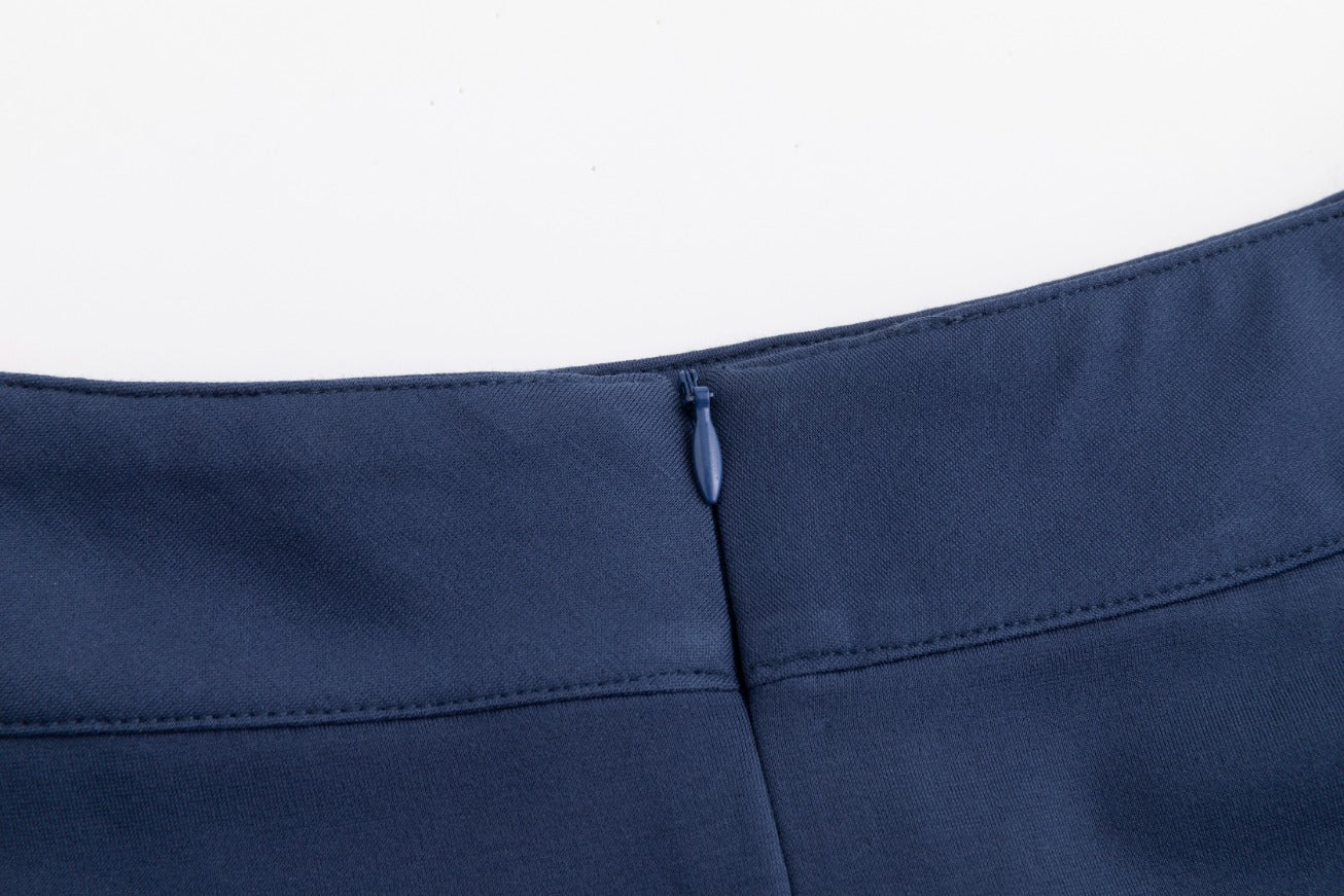 Piped Paneled Skirt - Midnight