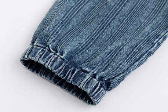 Textured Denim Dress With Belt