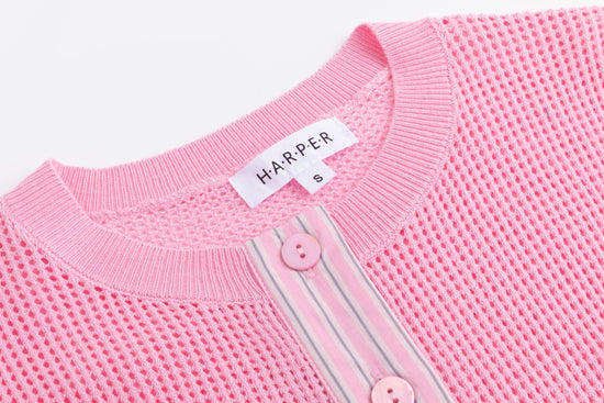 Pink Box Knit Cardigan