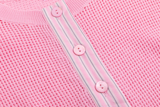 Pink Box Knit Cardigan