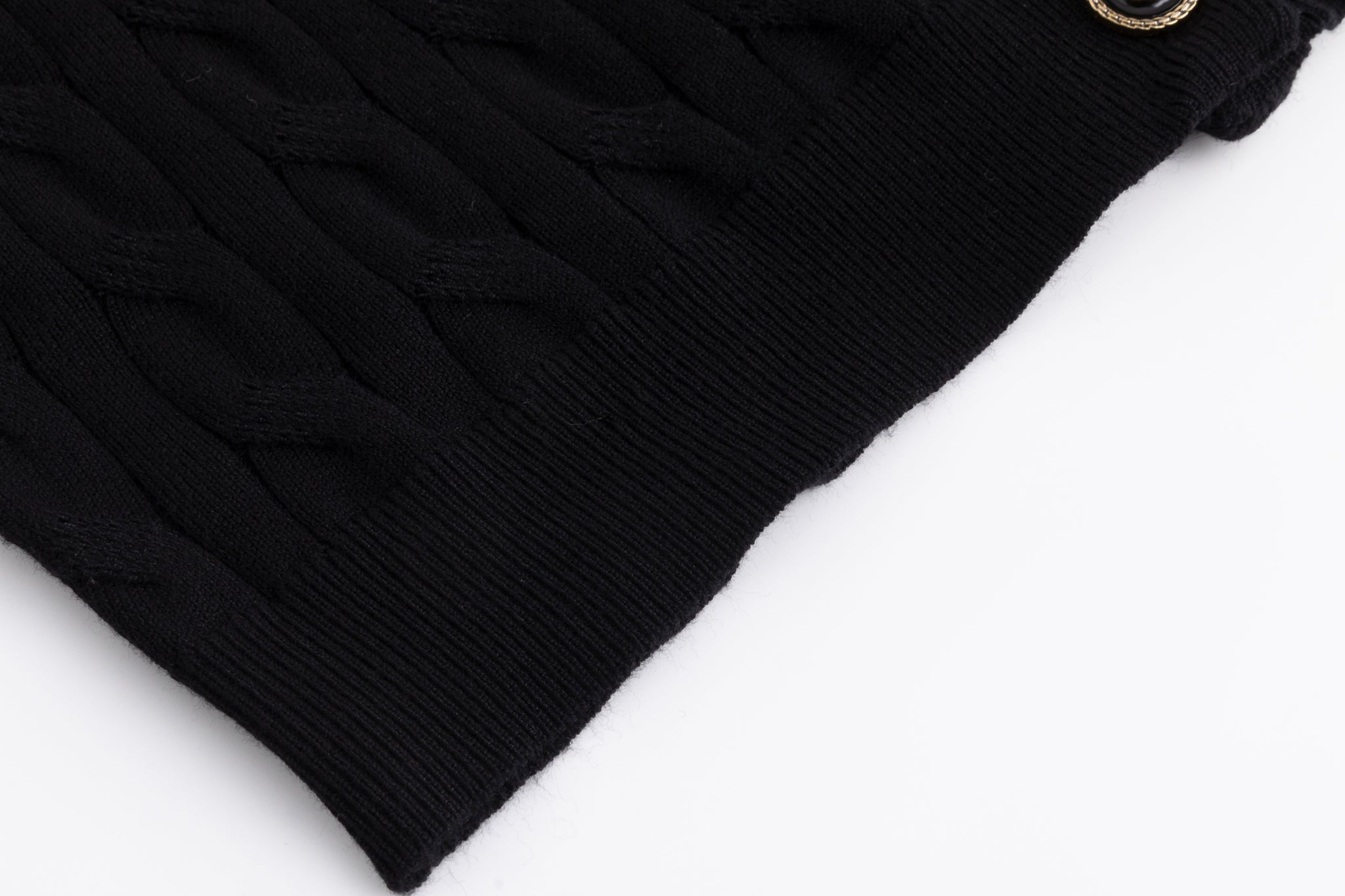 Cable Knit Cardigan With Detailed Buttons - Black