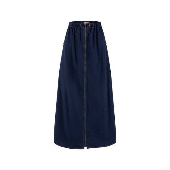 Middle Zipper Skirt- Midnight
