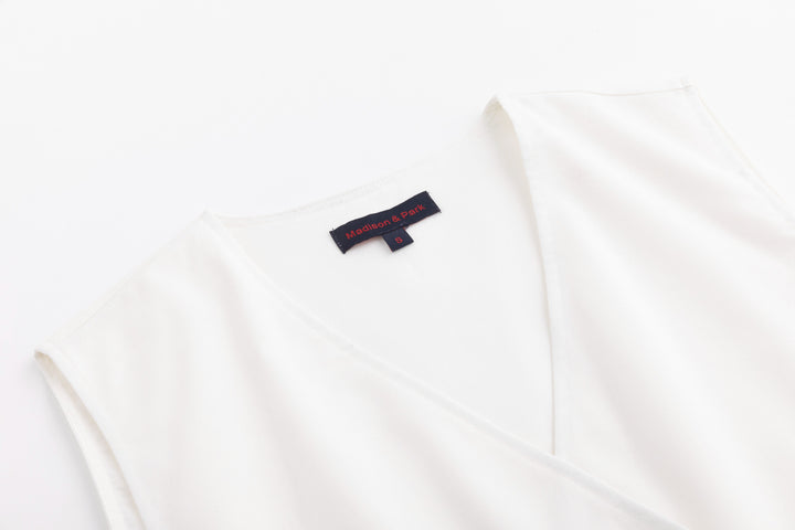Solid White Wrap Jumper