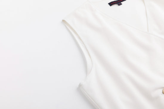 Solid White Wrap Jumper