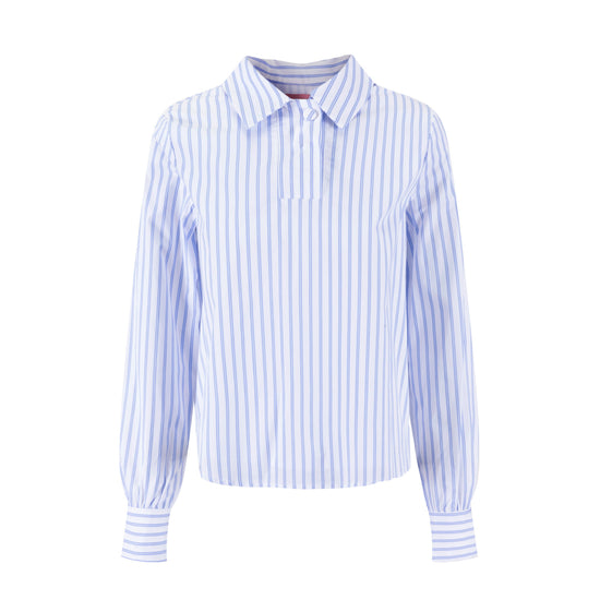 Navy And White Striped Blouse - WS61166T-A