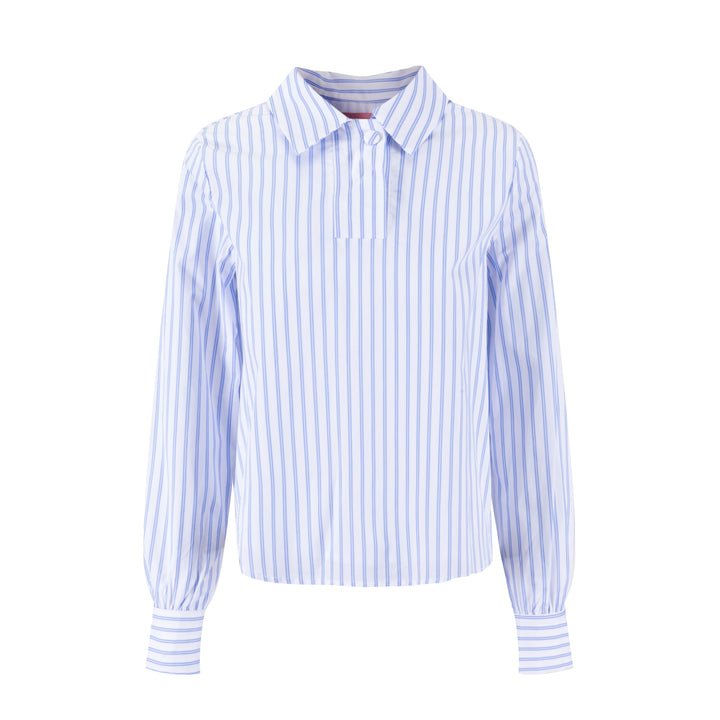 Navy And White Striped Blouse - WS61166T-A