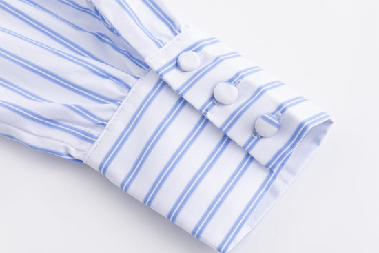 Navy And White Striped Blouse - WS61166T-A