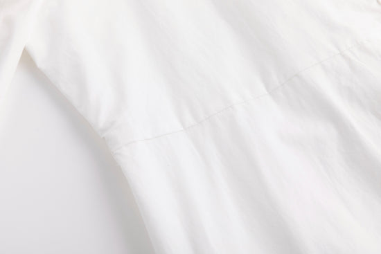 White Shirt Dress With Black Embroidery