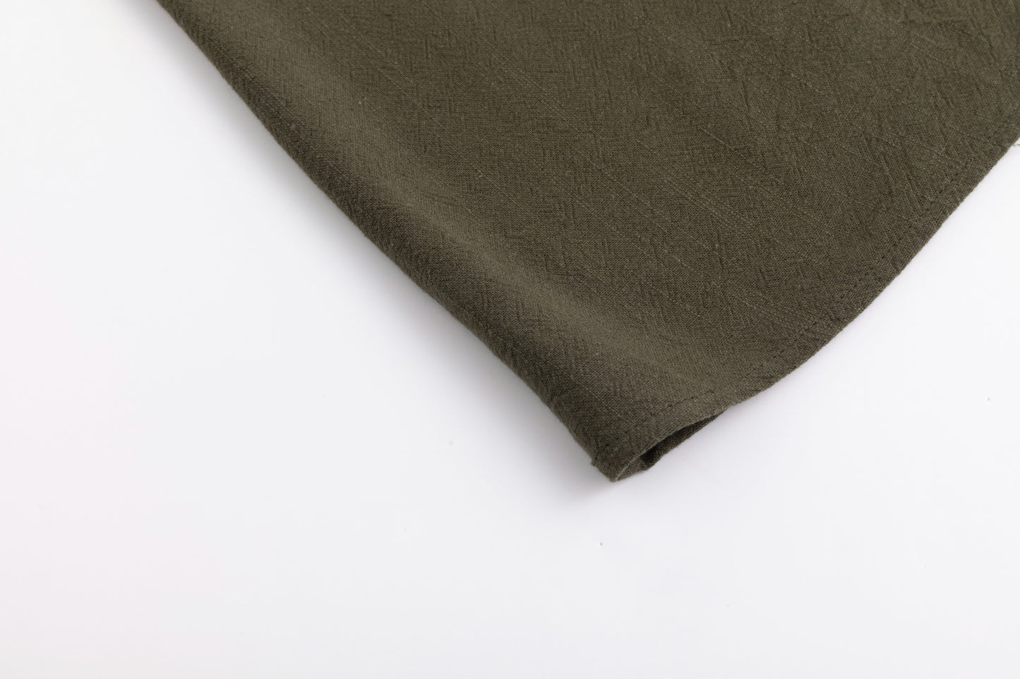 Linen Drawstring Pocket Skirt - Green Moss