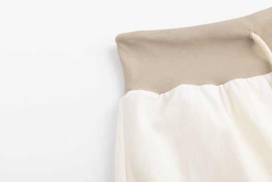 High Waistband Drawstring Skirt - Cream