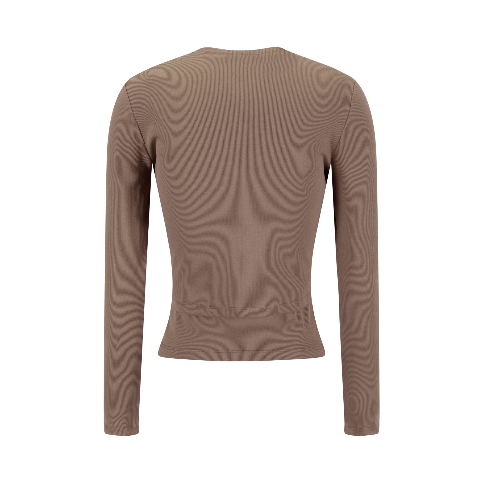 Cropped Ribbed Twin Set- Fawn