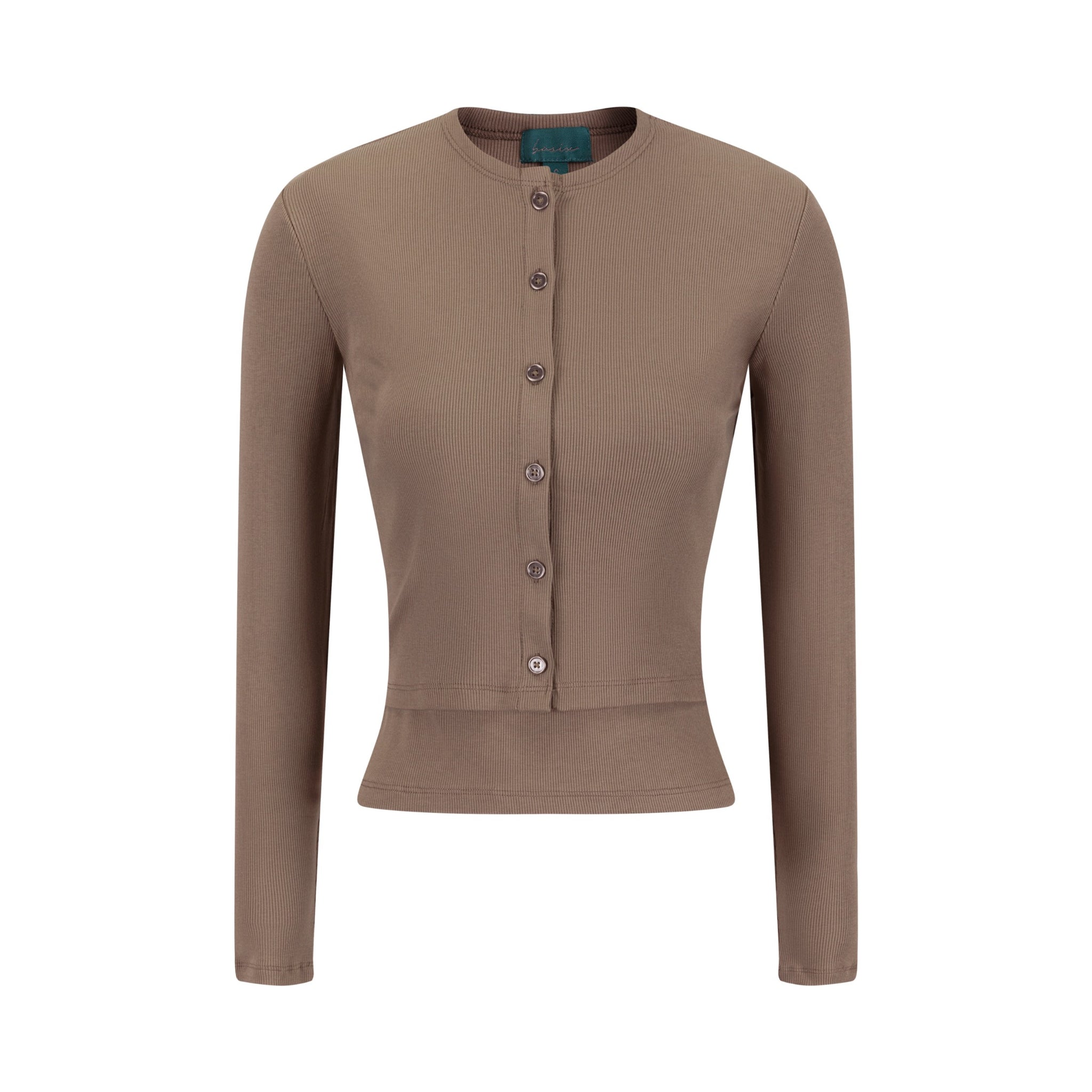 Cropped Ribbed Twin Set- Fawn